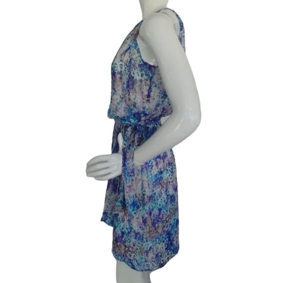 GUESS Dress, 4, Abstract Blue Floral, Spaghetti strap, Sash belt, Sleeveless - Picture 10 of 13